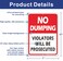 Faittoo 2 Pack No Dumping Sign Violators Will Be Prosecuted Sign 10 x 7 Rust Free 40 Aluminum UV Protected Weather Resistant Waterproof Durable InkEasy to Mount RedBlack on White