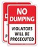 Faittoo 2 Pack No Dumping Sign Violators Will Be Prosecuted Sign 10 x 7 Rust Free 40 Aluminum UV Protected Weather Resistant Waterproof Durable InkEasy to Mount RedBlack on White
