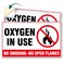 My Sign 2 Pack Oxygen in Use No Smoking No Open Flames Decal Sign 5L x 3W SelfAdhesive 4 Mil Vinyl Decal Indoor and Outdoor Use 21157H2VL2