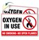My Sign 2 Pack Oxygen in Use No Smoking No Open Flames Decal Sign 5L x 3W SelfAdhesive 4 Mil Vinyl Decal Indoor and Outdoor Use 21157H2VL2