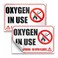 DIMARONGTON 2 PC Oxygen in Use Sign 4x6 Vinyl No Smoking No Open Flames Oxygen Stickers for Door IndoorOutdoor Decal