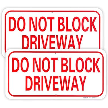 Enjoyist 2Pack Do Not Block Driveway Sign 14x 7 04 Aluminum Reflective Sign Rust Free AluminumUV Protected and Weatherproof