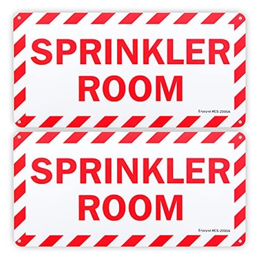 Enjoyist 2Pack Sprinkler Room Signfor Indoor or Outdoor Use12x 6 04 Aluminum Reflective Sign Rust Free AluminumUV Protected and Weatherproof