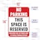 Venicor 2PC Reserved Parking Sign 14 x 10 Inches Aluminum No Parking This Space Is Reserved Metal Sign Private Parking