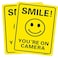 YGONTAK 2Pcs Smile Youre On Camera Sign Reflective Video Surveillance Signs 10x7 Inch Aluminum UV Protected Sign for CCTV Security Camera