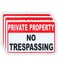Enjoyist 3 Pack Private Property No Trespassing Sign 10x 7 04 Aluminum Reflective Sign Rust Free AluminumUV Protected and Weatherproof