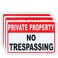Enjoyist 3 Pack Private Property No Trespassing Sign 10x 7 04 Aluminum Reflective Sign Rust Free AluminumUV Protected and Weatherproof
