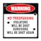 AX Signs 4 Pack Warning No Trespassing Violators Will Be Shot Survivors Will Be Shot Again 55 X 55 Inches Vinyl Sticker Sign