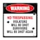 AX Signs 4 Pack Warning No Trespassing Violators Will Be Shot Survivors Will Be Shot Again 55 X 55 Inches Vinyl Sticker Sign