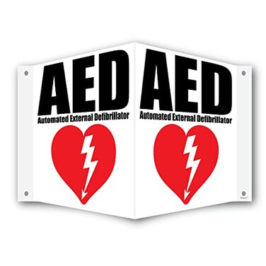 Wrapco AED Sign 3D Projecting Location Inside AED Signs For Workplace or Wall