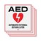 Sutter Signs AED Stickers 4Pack Automated External Defibrillator Red and White Signs Durable Self Adhesive Weatherproof Vinyl Decals 4 x 4