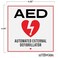 Sutter Signs AED Stickers 4Pack Automated External Defibrillator Red and White Signs Durable Self Adhesive Weatherproof Vinyl Decals 4 x 4