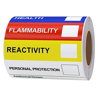 aleplay Aleplay 46 Inch SDS MSDS Safety Stickers for Chemical Identifying and MarkingDurable HMIS Hazard Compliant 100 Stickers Per Roll
