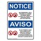 ComplianceSigns com Cell Phone Designated Area Only Bilingual Sign 14x10 inch Plastic for Cell Phones