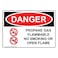 ComplianceSigns com DANGER Propane Gas Flammable No Smoking OSHA Label Decal 14x10 inch Vinyl for Hazmat No Smoking Gases