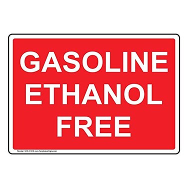 ComplianceSigns com Gasoline Ethanol Free Label Decal 7x5 inch Vinyl for Gases