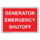 ComplianceSigns com Generator Emergency Shutoff Sign 10x7 inch Plastic for Electrical Made in USA