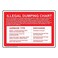 ComplianceSigns com Illegal Dumping Chart Garbage Discharge Label Decal 10x7 inches Self Adhesive Vinyl for Recreation American Made Safety Stickers