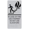 ComplianceSigns com in Case of Fire Use Stairway Sign ADACompliant Braille and Raised Letters 12x6 in Black on Silver Acrylic with Mounting Strips