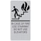 ComplianceSigns com in Case of Fire Use Stairway Sign ADACompliant Braille and Raised Letters 12x6 in Black on Silver Acrylic with Mounting Strips