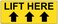 ComplianceSigns com Lift Here With Up Arrows Label Decal 5x2 in 4Pack Vinyl for Industrial Notices