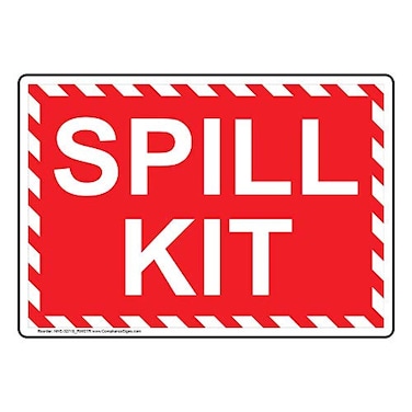 ComplianceSigns com Spill Kit Label Decal 7x5 inch Vinyl for Industrial Notices