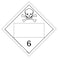 J. J. Division 61 Poison Placard Blank 25pk 1075 x 1075 Removable Self Adhesive Vinyl for Temporary Applications DOT Hazmat Compliant J J Keller Associates Inc