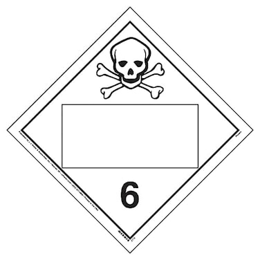 J. J. Division 61 Poison Placard Blank 25pk 1075 x 1075 Removable Self Adhesive Vinyl for Temporary Applications DOT Hazmat Compliant J J Keller Associates Inc