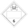 J. J. Division 61 Poison Placard Blank 25pk 1075 x 1075 Removable Self Adhesive Vinyl for Temporary Applications DOT Hazmat Compliant J J Keller Associates Inc