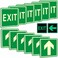 Ashoaza Emergency Exit Only Sign Glow in the Dark Vinyl Exit Decals 12 Pcs Luminous Exit Stickers Cm 15x15 Exit Signs for Business with Directional Arrow of Exit Light