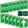 Ashoaza Emergency Exit Only Sign Glow in the Dark Vinyl Exit Decals 12 Pcs Luminous Exit Stickers Cm 15x15 Exit Signs for Business with Directional Arrow of Exit Light