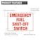 J. J. Emergency Fuel ShutOff Switch Sign 10 x 7 Permanent Self Adhesive Vinyl with Rounded Corners for IndoorOutdoor Use J J Keller Associates Inc