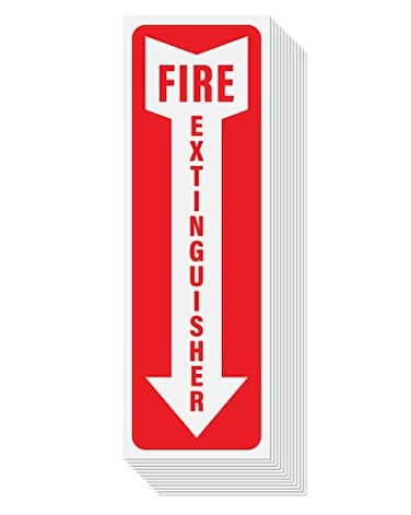 Sutter Signs Fire Extinguisher Sign Stickers 12 Pack 4 x 12 Arrow Down Safety Decal Sticker Signs in Durable Self Adhesive Weatherproof Vinyl for use in Home Office Boat