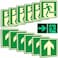 Ashoaza Glow in the Dark Emergency Exit Stickers 12 Pcs Luminous Vinyl Decals for Business Home Office 15x15 cm Includes Directional Arrows SelfAdhesive Fire Safety EXIT Signs