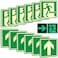 Ashoaza Glow in the Dark Emergency Exit Stickers 12 Pcs Luminous Vinyl Decals for Business Home Office 15x15 cm Includes Directional Arrows SelfAdhesive Fire Safety EXIT Signs