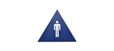 Hillman Blue Triangle Mens Restroom Sign 12 x 10 844606
