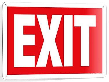 iSYFIX Exit Sign 1 Pack 14x10 Inch 100 Rust Free 040 Aluminum Signs Laminated for Ultimate UV Weather Scratch Water and Fade Resistance Indoor and Outdoor Exit Signs for Exterior
