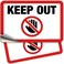 iSYFIX Keep Out Sign Stickers 2 Pack 10x7 Inch Premium SelfAdhesive Vinyl Laminated for UV Weather Scratch Water Fade Resistance Indoor Outdoor