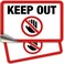 iSYFIX Keep Out Sign Stickers 2 Pack 10x7 Inch Premium SelfAdhesive Vinyl Laminated for UV Weather Scratch Water Fade Resistance Indoor Outdoor
