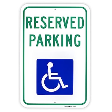 Enjoyist Large Reserved Handicap Parking Sign 18x 12 040 Aluminum Reflective Rust Free UV Protected and Weatherproof