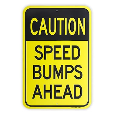 Enjoyist Large Speed Bumps Ahead Sign 18x 12 040 Aluminum Reflective Sign Rust Free AluminumUV Protected and Weatherproof