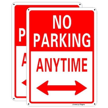 Jowanyo No Parking Anytime Sign14 x 10 inchesReflective AluminumEasy MountingUV ProtectedWeather ResistantWaterproofDurable InkOutdoor or Indoor Use2 Pack