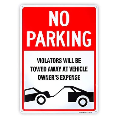 Enjoyist No Parking Sign Violators Will Be Towed Sign 10x 14 040 Rust Free Aluminum Reflective UV Protected and Weatherproof