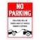 Enjoyist No Parking Sign Violators Will Be Towed Sign 10x 14 040 Rust Free Aluminum Reflective UV Protected and Weatherproof