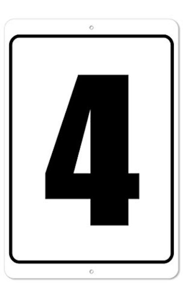 The King Numbered Sign 4 8 x 12 Aluminum OutdoorIndoor SignArea Marker Curbside Number 4