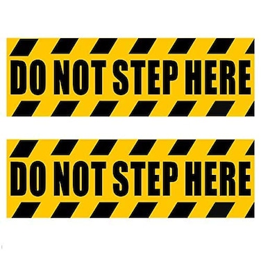 Rockmount Electronics OutdoorIndoor 2 Pack 95 X 3 Do Not Step Here Caution Warning Sign Vinyl Label Sticker Decal Back Self Adhesive Vinyl