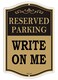 Afuven Reserved Parking Sign Custom Personalized Blank WriteOn Metal Business 18 x 12 Sturdy Rust Aluminum Weatherproof Easy to Install