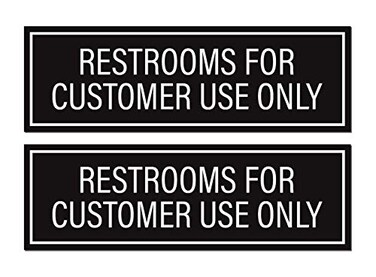 Sutter Signs Restrooms for Customer Use Only Sticker Signs Pack of 2