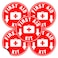 Kachy Signs Set of 5 First Aid Kit Sign Red 45 Circle 4 Mil Vinyl LAMINATED For Ultimate Protection Durability Self Adhesive Decal UV Protected Weatherproof Heavy Duty