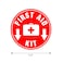 Kachy Signs Set of 5 First Aid Kit Sign Red 45 Circle 4 Mil Vinyl LAMINATED For Ultimate Protection Durability Self Adhesive Decal UV Protected Weatherproof Heavy Duty